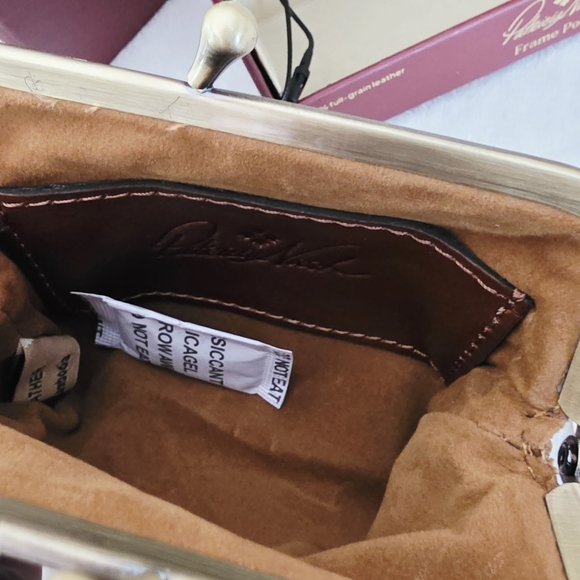 Patricia Nash European Map Print Leather Borse Boxed Coin Pouch - Picture 2 of 4